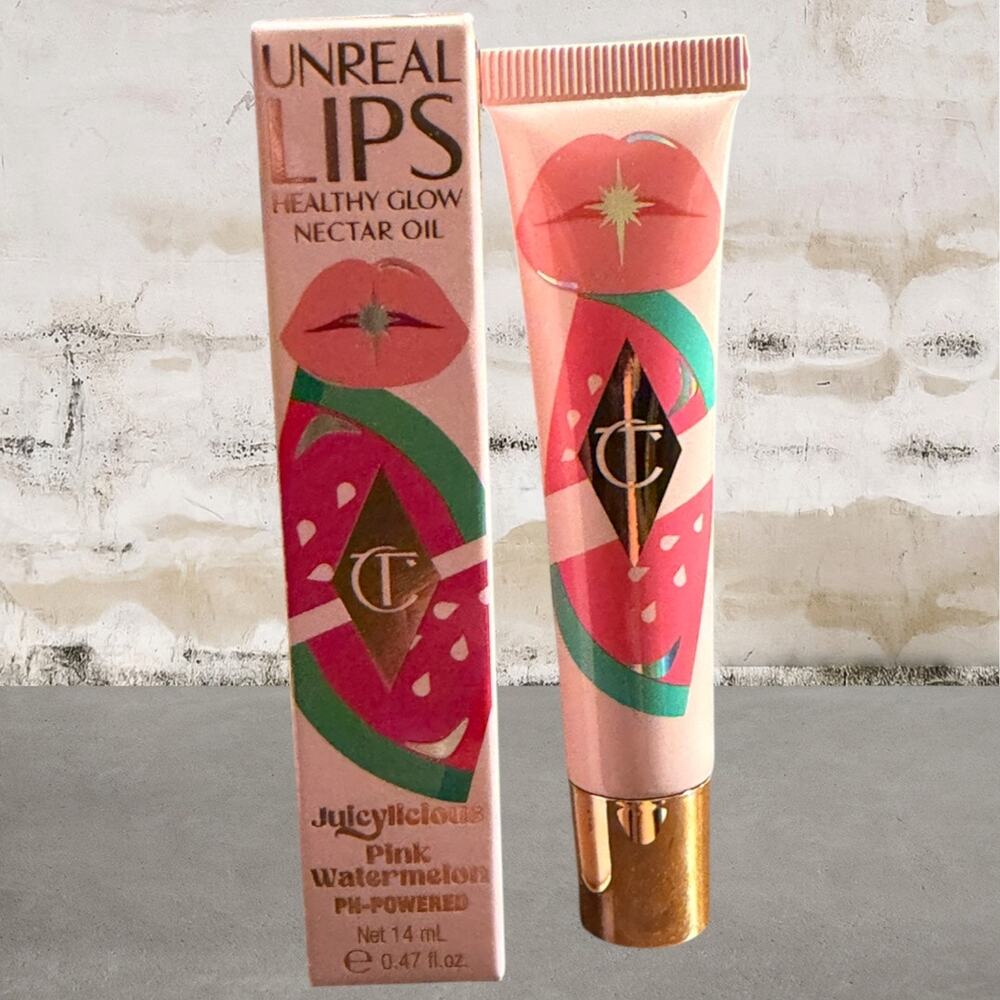 Charlotte Tilbury $26 Unreal Lips Nourishing Lip Oil Watermelon NIB